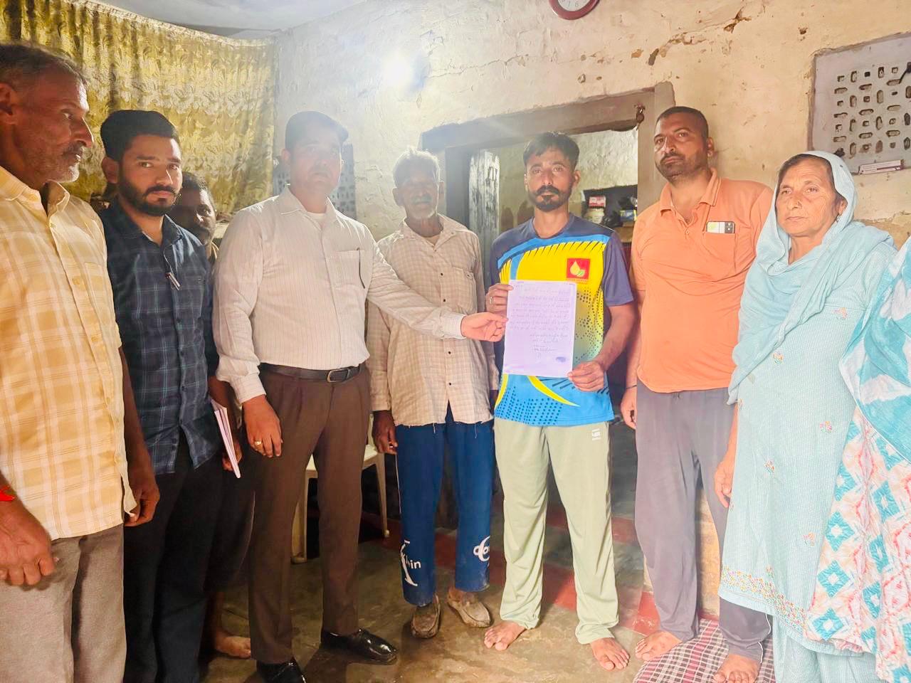 Thanks to the efforts of MLA Kuljit Singh Randhawa, the government has provided financial assistance of Rs 4 lakh to the heirs of Janak Raj, who drowned in the fast flowing Jharmal river